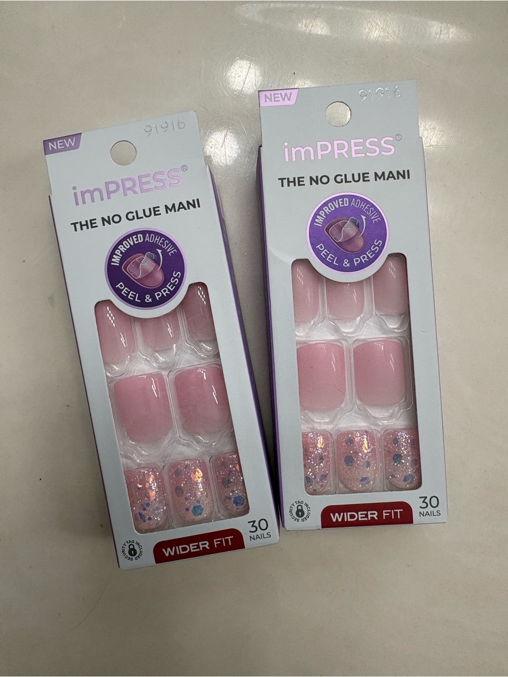imPRESS Pink Press-On Nail Set with Glitter Accents